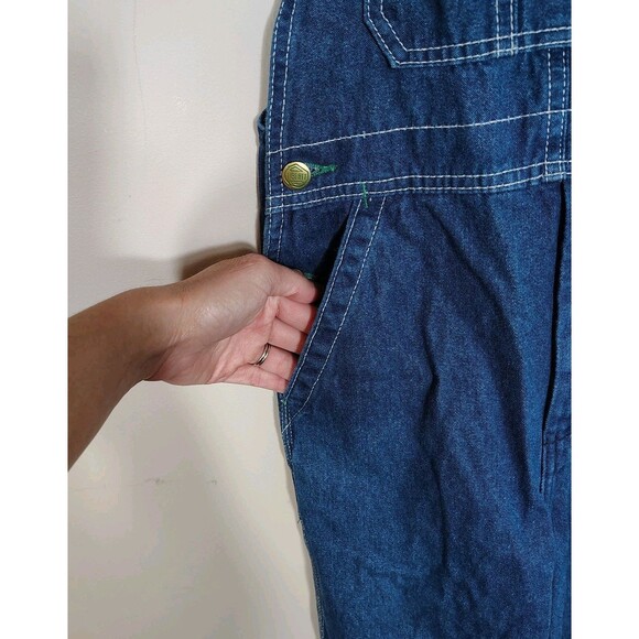 Liberty Denim Overalls Boys Size 12 Blue Jean Bib Workwear Straight Leg Vintage - Picture 5 of 11